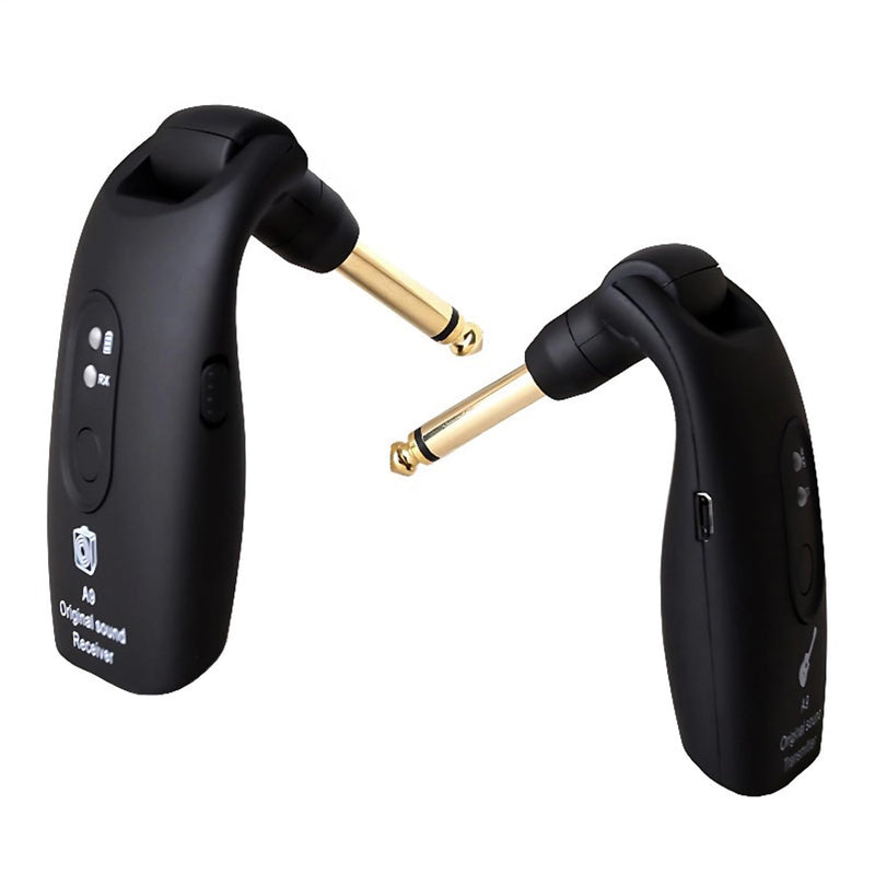 KeeKit 2.4GHz Wireless Guitar System, Rechargeable Audio Transmitter & Receiver with 6.35mm (1/4") Female to 3.5mm Male Adapter, Wireless Guitar Kit for Bass, Keyboard, Electric Organ
