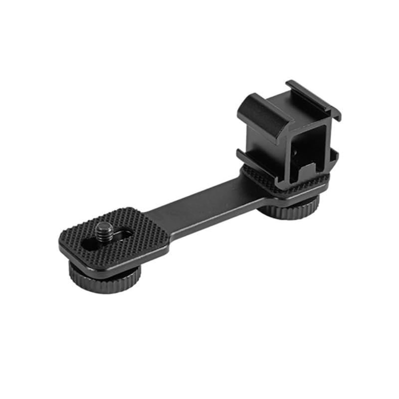 Aluminum Camera Cold Shoe Mount, Hot Shoe Extension Camera Flash Bracket for Light, Mic, with 1/4'' Tripod Screw (ST-001) ST-001