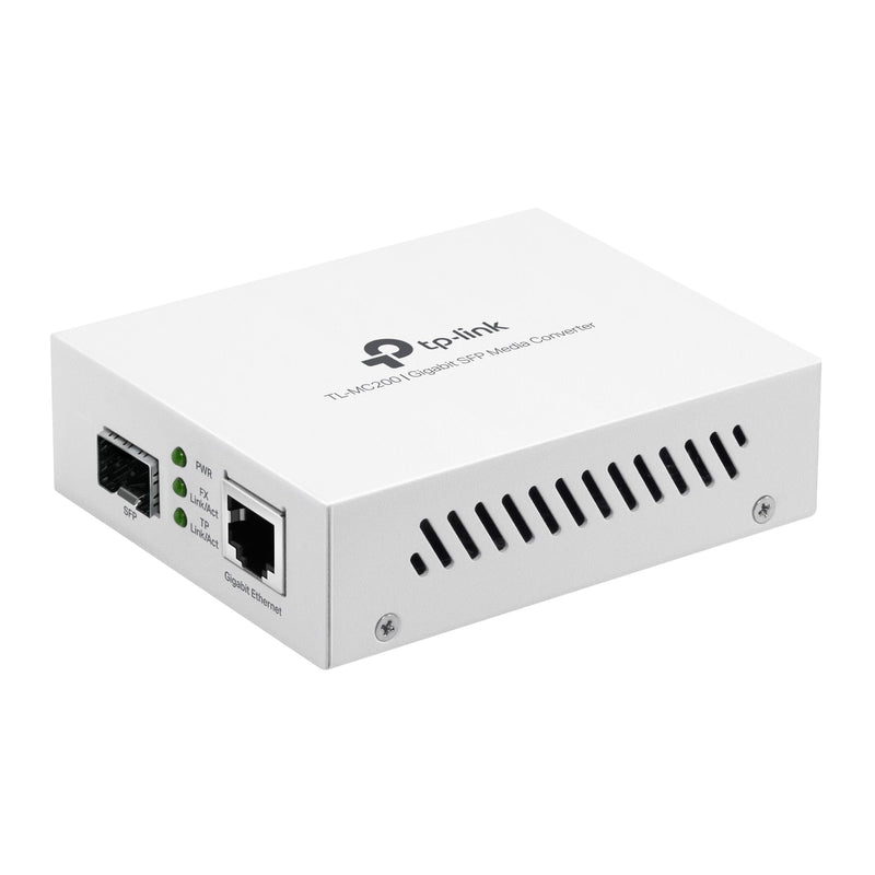 TP-Link Gigabit SFP to RJ45 Media Converter(TL-MC200) | Fiber to Ethernet Converter, Plug and Play, Durable Metal Casing, Versatile Compatibility, Auto Negotiation, UL Certified