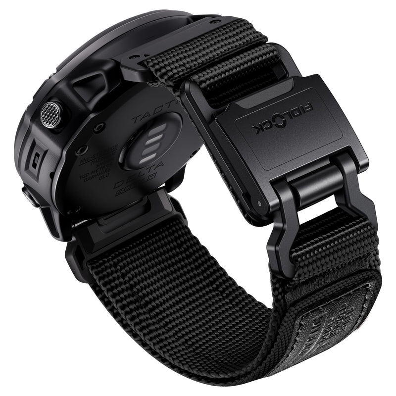 Bandletic 26MM Compatible with Garmin Fenix 8 51mm 7X 6X 5X Watch Band | Quick Fit Nylon Replacement Strap with Magnetic Fidlock Buckle for Fenix 6X Pro/5X PlusR/Instinct 2X/Enduro/Quatix/Tactix Black Medium (6.7"-7.3")