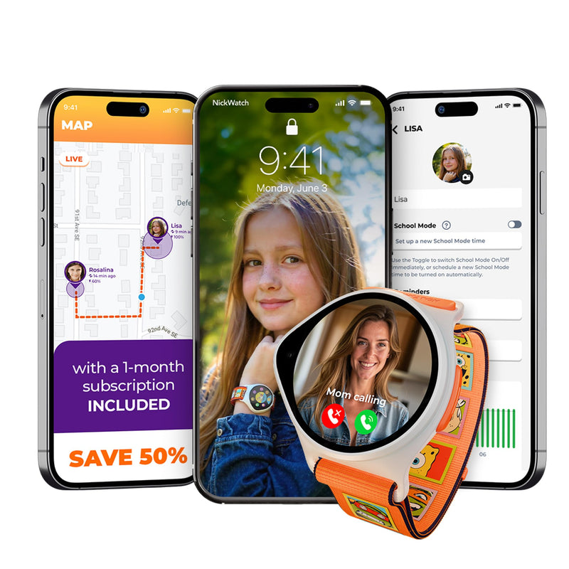 Kids Smart Watch with GPS Tracker Up to 24H Battery Work, SOS, & Parental Controls Smartwatch, Kid Phone Call and Text, Boys & Girls, 4G Smart Watch for Kids Requires Data Plan - First Month Free Watch+1M Included