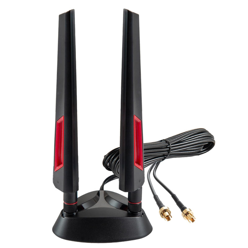 9dBi WiFi 7 Tri-Band Magnetic Base Gaming Antenna with New Connector（NOT RP-SMA for ASUS ROG Strix X870E-E X870-A X870-Plus B650-Plus ASUS Prime TUF Gaming PC Desktop Computer Gaming Motherboard