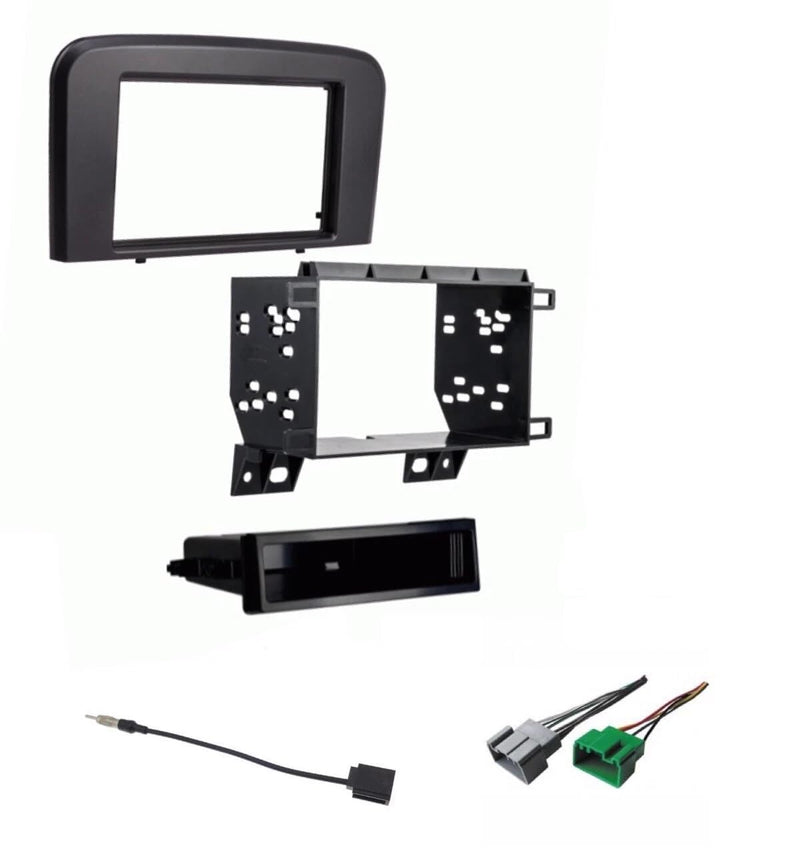 Double/Single DIN Car Stereo Install Dash Kit, Wire Harness, and AM/FM Radio Antenna Adapter Combo -No Factory External Amp Vehicles: Made for Volvo: 1999 2000 2001 2002 2003 2004 2005 2006 S80