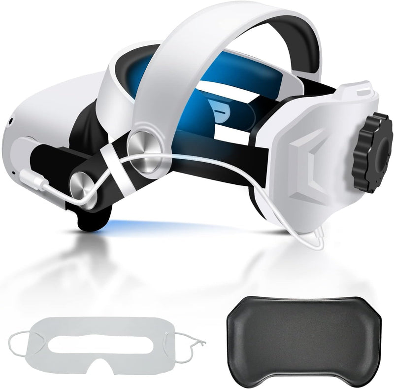 OBEST Oculus Quest 2 Head Strap with 5300mAh Battery Pack, Replacement Adjustable Head Strap for Oculus Quest 2 for Enhanced Support and Comfort (Include 10 Isolation Mask,1 Head Pad)