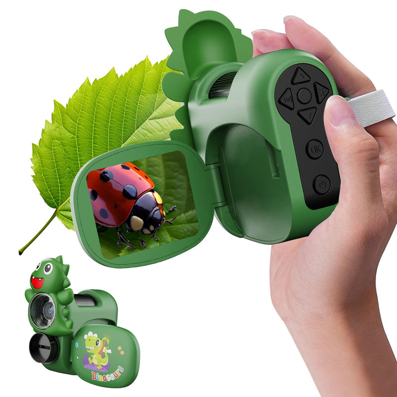 [AUSTRALIA] - 1600X Handheld Microscope for Kids 2" IPS Screen Kit Mini Pocket Digital Microscopes STEM Science with Slides Photo Video Rechargeable Portable Scope Gift for Ages 6-12 (Green) Green 