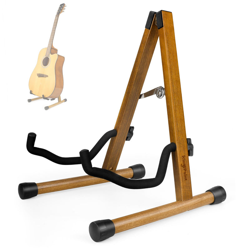 [AUSTRALIA] - Guitar Stand, Guitar Floor Stand, Acoustic Electric Wooden A Frame Folding Guitar Holder Adjustable for Bass, Cello, Mandolin, Banjo, Ukulele (Acacia) Acacia Wood 