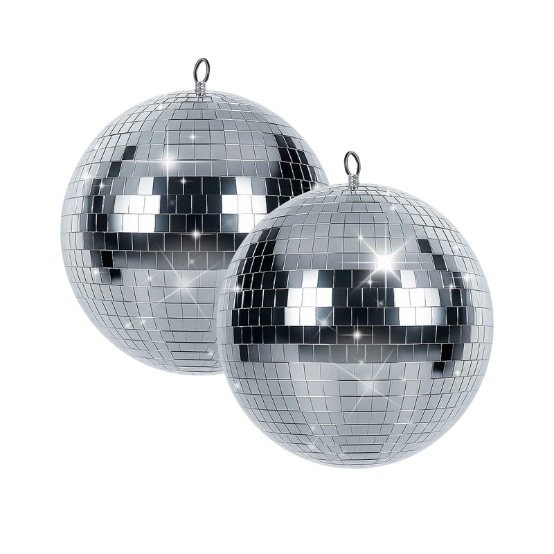 [AUSTRALIA] - Disco Ball 2 Pack, 8 Inch Shatterproof PET Mirror Disco Ball Decor for Party, Wedding, Club - Safe & Durable Hanging Dance Balls, Non-Glass Party Decorations 