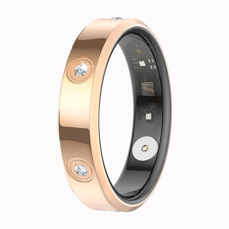 Smart Ring for Women Fitness Ring Health Ring with Diamonds Fitness Tracker with Heart Rate Sleep Monitor for Android iOS gold 7