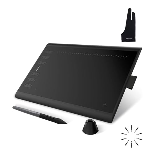 HUION Inspiroy H1060P Graphics Drawing Tablet and Palm Rejection Artist Glove