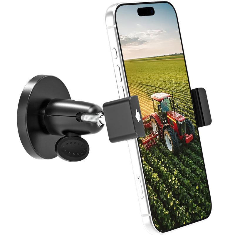 Magnetic Tractor Phone Holder, All Metal & Strong Magnet Base | 360° Heavy-Duty Phone Mount for Lawn Mower/ Construction Equipment/ Forklift/ Boat/ Gym for iPhone, Galaxy, All 4-7" Phones
