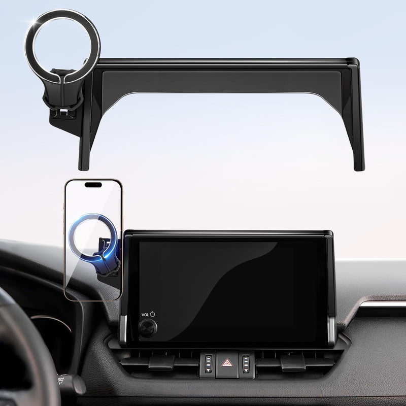 Magnetic Car Mount for Toyota RAV4 2019-2025 7/8-Inch Screen: for MagSafe | Strong Magnets, Adjustable RAV 4 Cell Phone Holder for iPhone Samsung, Eye-Level Viewing, Not for 9/10.5/12.9-Inch Displays 2019-2025 Toyota RAV4