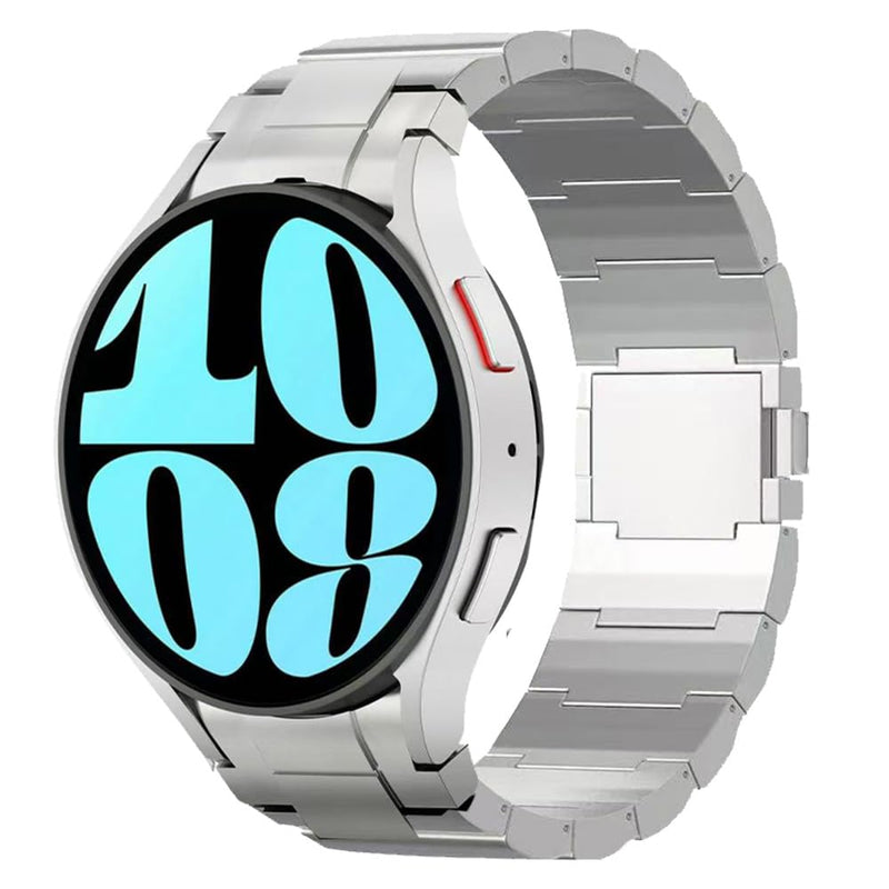 Titanium Magnetic Metal Band for Samsung Galaxy Watch 7/6/5/4/FE 44mm 40mm, 20mm Quick Release Metal Strap for Galaxy Watch 6 Classic Band 47mm 43mm/Watch 5 Pro 45mm/Watch 4 Classic Women Men silver