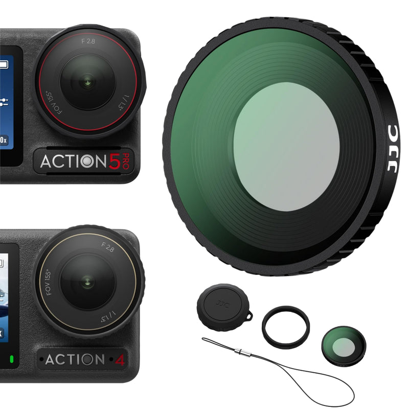 [AUSTRALIA] - JJC Screw On UV Filter for DJI Osmo Action 5 Pro 4 Only,with Rubber Lens Cap,Replace OEM Osmo Action 5 Pro Glass Lens Cover,Multi Coated HD Optical Glass,Absorb Ultraviolet Light & Reduce Bluish Cast Ultraviolet Filter 