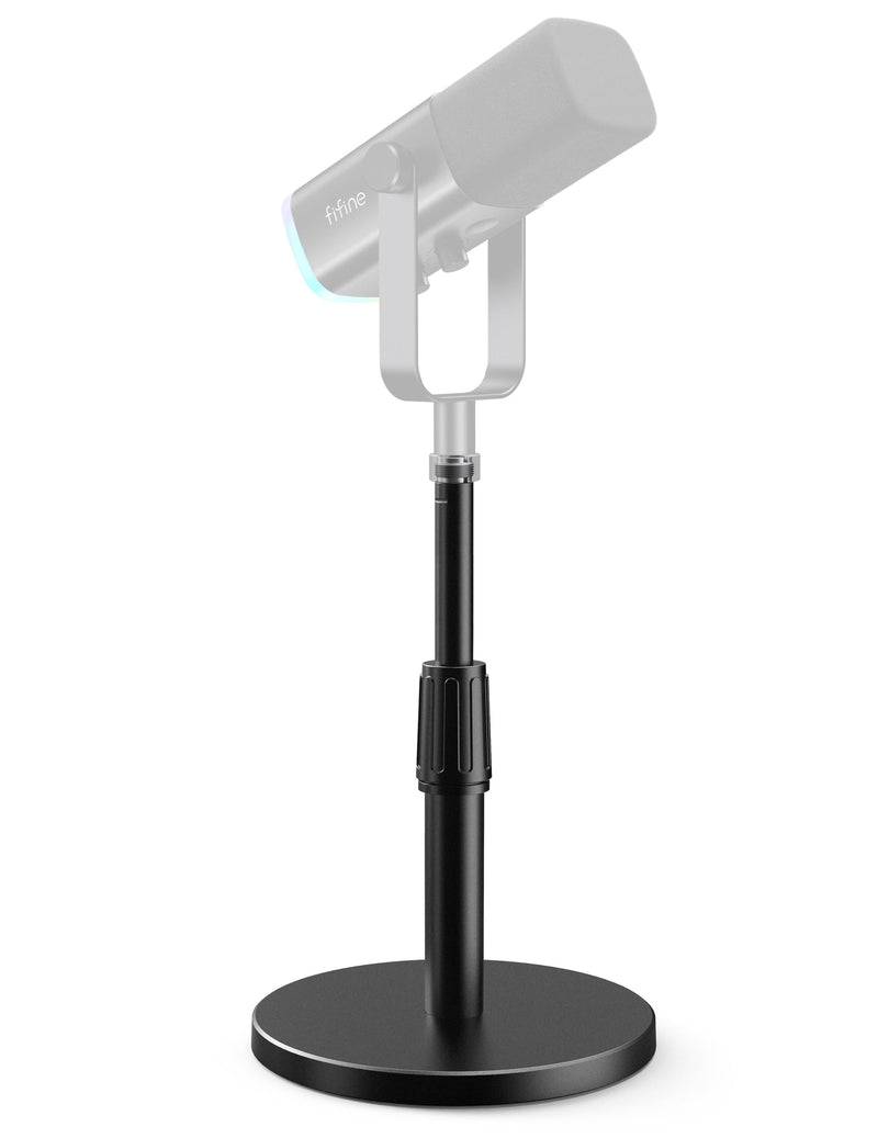 FIFINE Desktop Microphone Stand, Heavy-Duty Metal Adjustable Tabletop Mic Stand with 5/8" Male to 3/8" Female Screw Adapter, 4 Non-Slip Pads Compatible with Microphones for Recording, Streaming-BS1