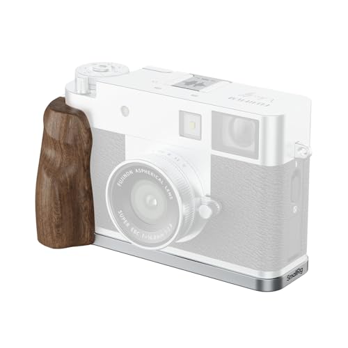 SMALLRIG X Half Wooden L-Shaped Mount Plate for FUJIFILM, L Plate with Ergonomic Wood Side Handle, Includes Hot Shoe Cover (Silver) - 5223 Silver