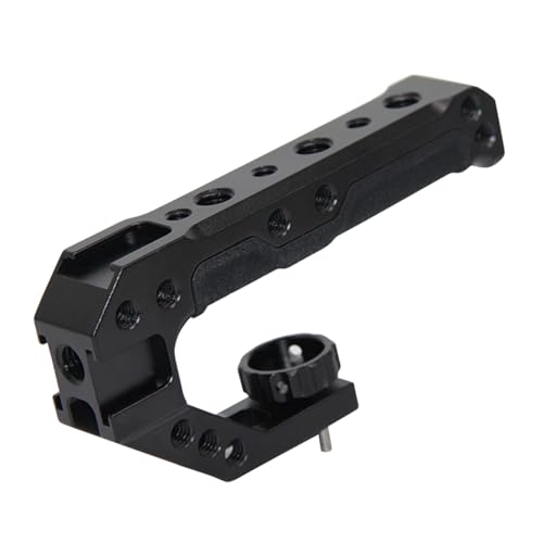 Lightweight Camera Top Handle with 3/8" locating Pins for Camera Cage with ARRI Interface,Camera Top Handgrip with 3 Cold Shoe Interface to Mount Light/Microphone/Monitor