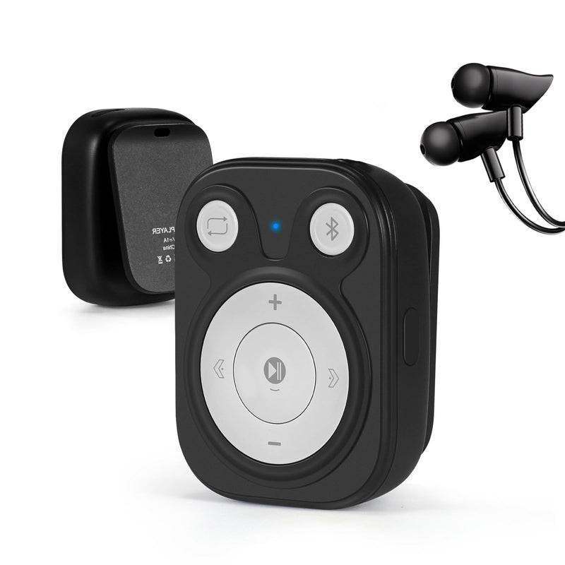 [AUSTRALIA] - Mini MP3 Player with Bluetooth 5.3, 64GB Portable Music Player with Sports Clip, OTG Function, Mp3 Player NO Screen for Running/Cycling/Exercise-Student, Kid (Black) Black 