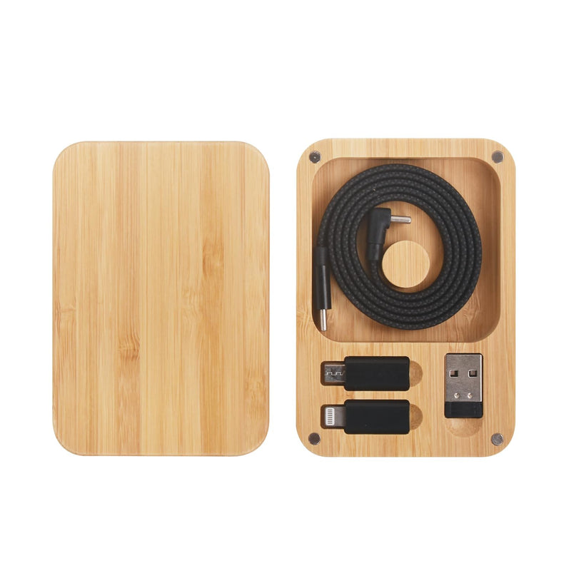 Multi USB Charger Adapter Charging Cable,Type C to USB OTG Converter,USB C to iOS,Portable Box for(Bamboo)