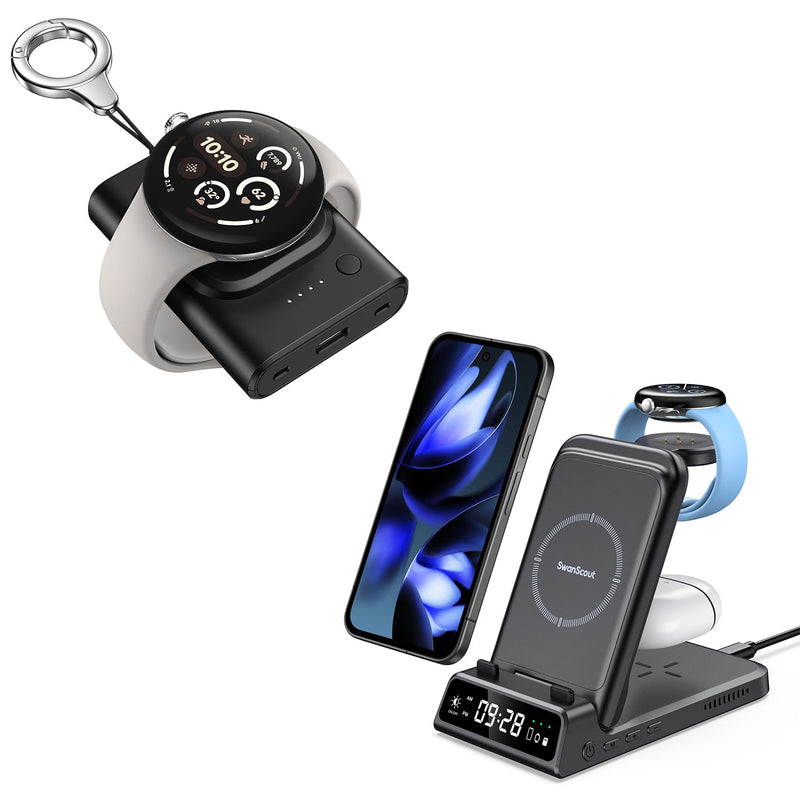 SwanScout Wireless Charger Stand for Google Pixel Watch 3/2