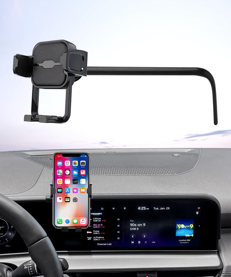 Auto Clamp Car Phone Holder for Kia Seltos 2024-2026, 8/10.25" Screen Mount | Universal Mechanical Clip Cell Phone Mount Accessories Fit iPhone Android,Automobile Cradle GPS Dashboard Navigation Bracket 8/10.25-inch for 2024-2026 Seltos