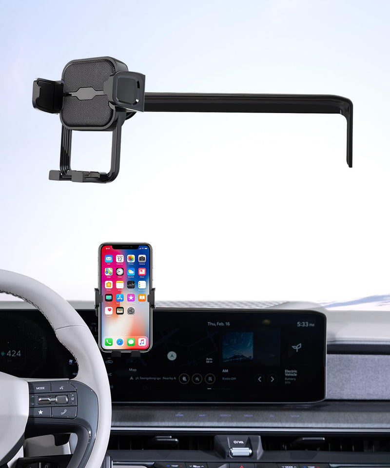 Auto Clamp Car Phone Holder for Kia EV9 2024-2026 Accessories, 12.3" Screen | Universal Mechanical Clip Cell Phone Mount Accessories Fit iPhone Android,Automobile Cradle GPS Dashboard Navigation Bracket