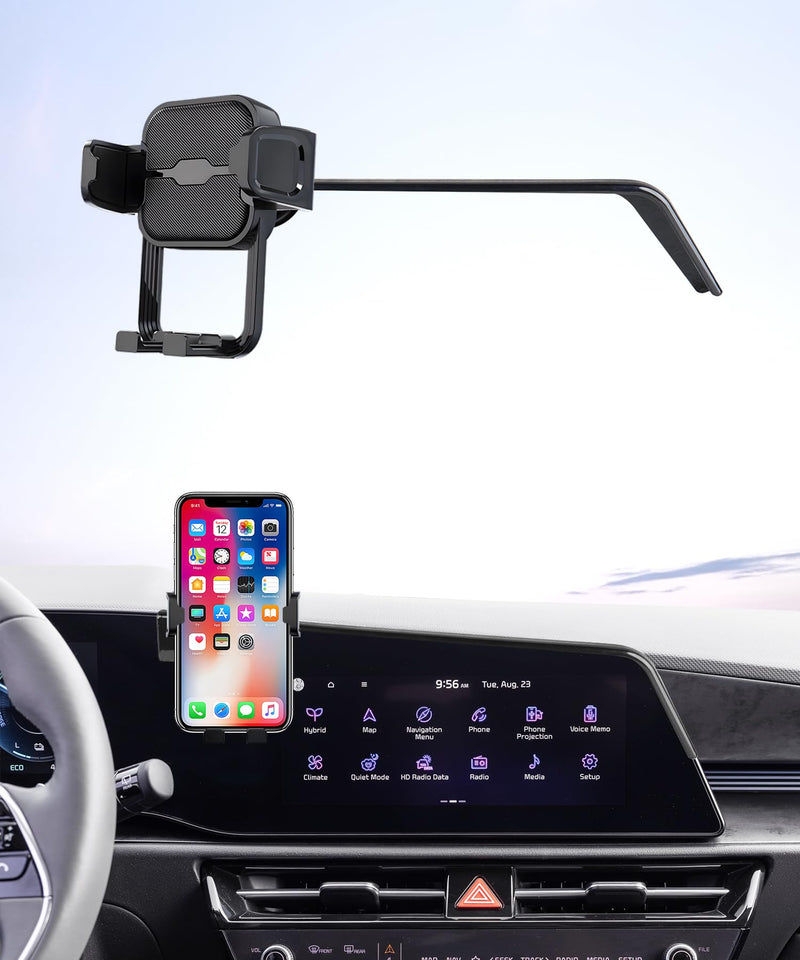 Auto Clamp Car Phone Holder for Kia NIRO/EV/Hybrid 2023-2026 8/10.25"screen | Universal Mechanical clip Cell phone Mount Accessories Fit iPhone Android,Automobile Cradle GPS Dashboard Navigation Bracket