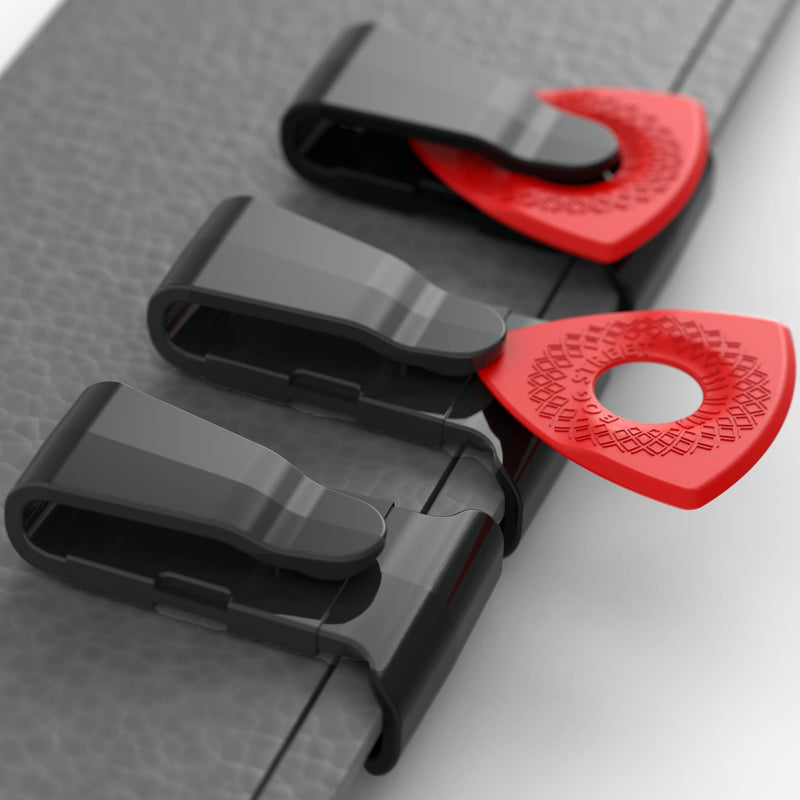 Guitar Pick Clip (3-pack) for Guitar Straps (Patented Design by Bog Street) Black