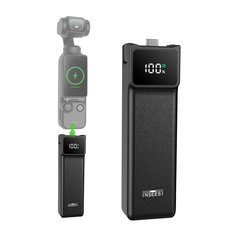 [AUSTRALIA] - Battery Handle Compatible with DJI Osmo Pocket 3 Accessories, with Digital Screen for Pocket 3 Battery Grips for Xtra Muse Built-in 5000mAh Battery Fast Charging and Reserved 1/4”Thread 