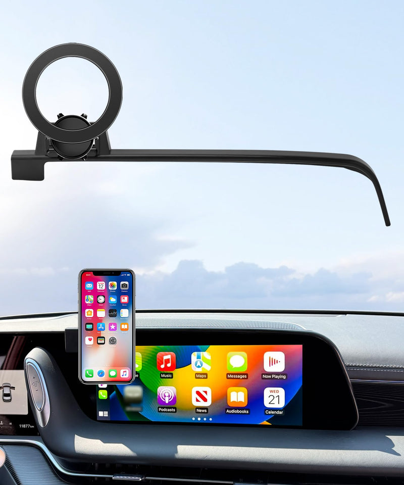 Car Phone Holder for Genesis G90 2023-2026 12.3" Screen Magsafe Accessories | Magnetic Cell Phone Mount Clip Compatible with iPhone, 3D fit Stable Dashboard GPS Navigation Bracket Cradle Stand