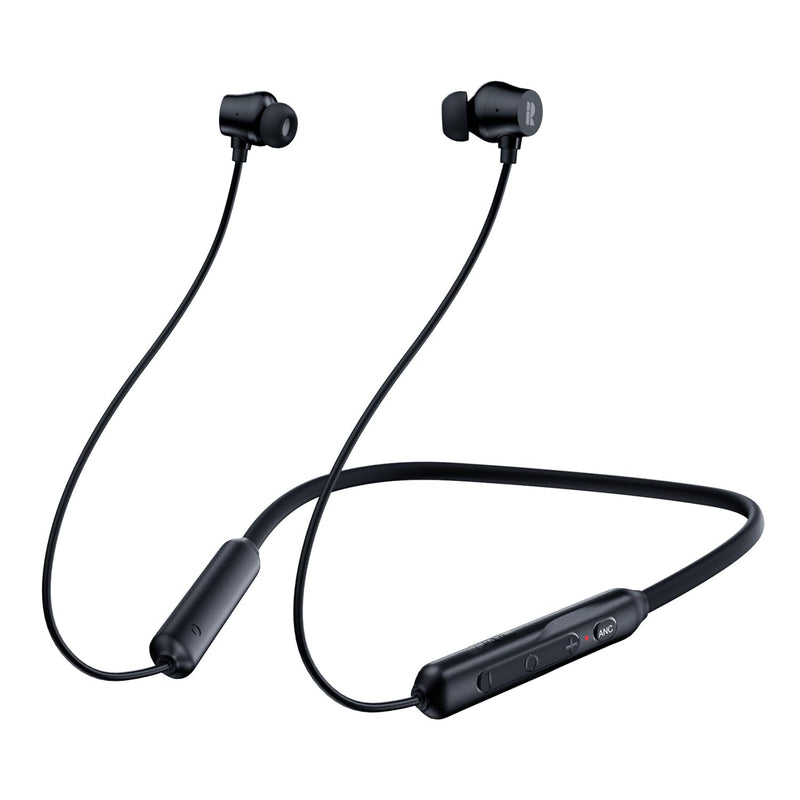Rythflo 32dB Active Noise Cancelling Neckband Bluetooth Headphones, 60Hrs | 3 AI Mics ENC, V5.3 Multipoint Connection, ANC in-Ear earbuds, IPX6 Magnetic Earbuds for Home/Work/Travel/Office/Commute Black