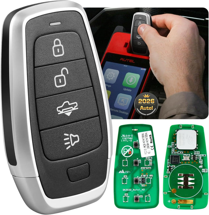 2026 Autel MaxiIM IKEYAT004AL Pr0 g-r*ab-le Blank Key for 700+ Vehicle | 360° 130FT Remote, 4 Buttons Universal Fob Replacement, Air Suspension, Work with Autel KM100, IM508S, IM608 PRO II 4.5in