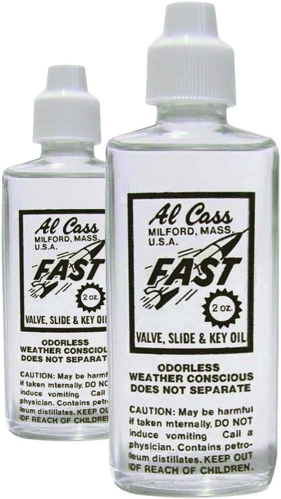 Official Al Cass Fast Valve, Slide & Key Oil | 2 oz Bottle | Odorless, Non-Gumming Lubricant for Brass Instruments | Trusted by Professionals | Made in USA (2)