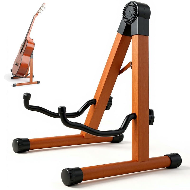 Guitar Stand,Wood Guitar Stand Floor,Electric Guitar Stand, Foldable Acoustic Guitar Stand Fits Classical & Bass Guitars, Violins, Mandolins, Ukuleles