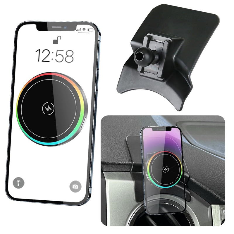 Car Magnetic Phone Mount for Toyota Tundra 2014 2015 2016 2017 2018 2019 2020 2021 Auto Interior Accessories Best Cellphone Holder Fast 15W Wireless Charger Cell Phones Charging Screen Stand for Toyota Tundra 2014-2021