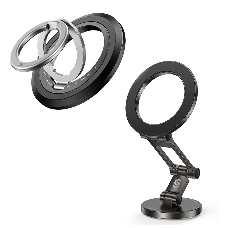 SYNCWIRE Upgraded Magnetic Phone Ring Holder for MagSafe and MagSafe Car Mount - [360° Rotation] Magnetic Phone Holder for Car