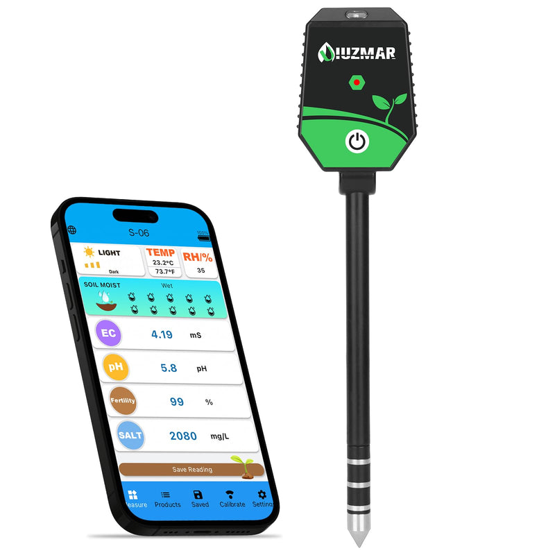 [AUSTRALIA] - UIUZMAR Soil pH Meter Soil Moisture Meter 8 in 1 Fertility Salt Moisture pH EC Light Humidity Temp Accurate Soil pH Test Kit for Garden and Hydroponics 8 in 1 Soil Meter 