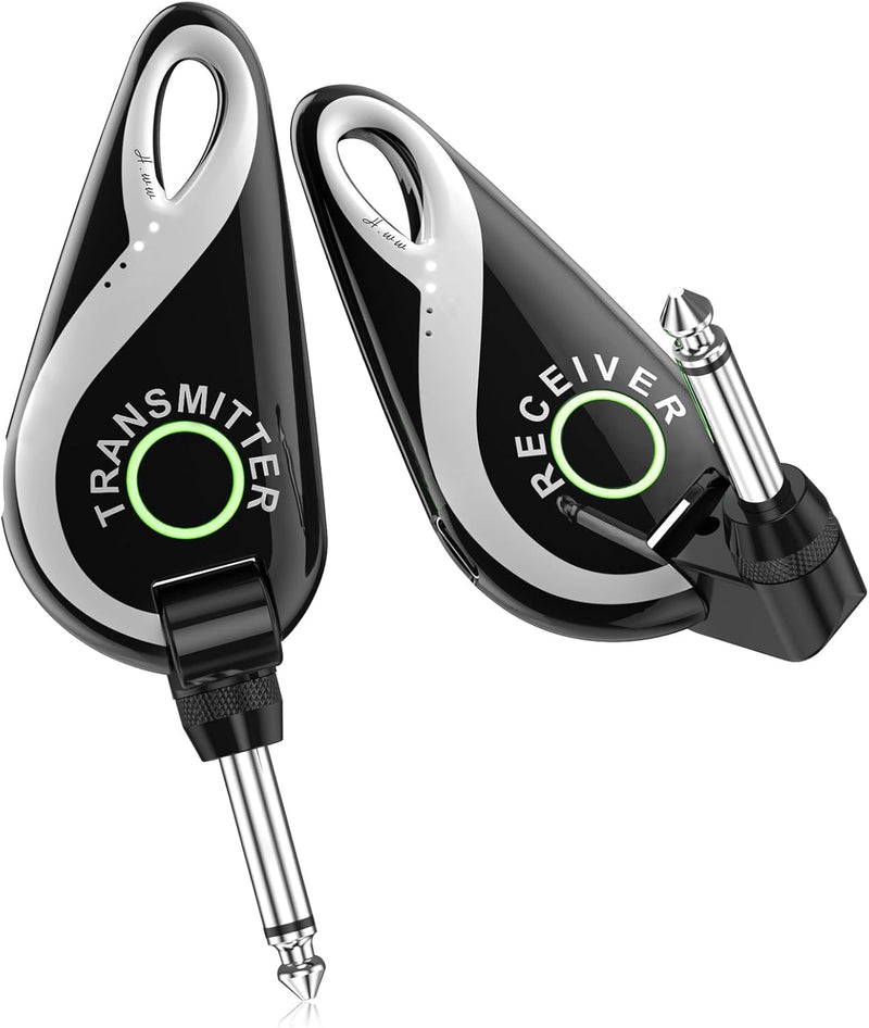 Wireless Guitar System 2.4 GHz, Professional Starter Rechargeable Audio Wireless Guitar Transmitter Receiver for Guitar, Bass, Electronic Instruments (H1)