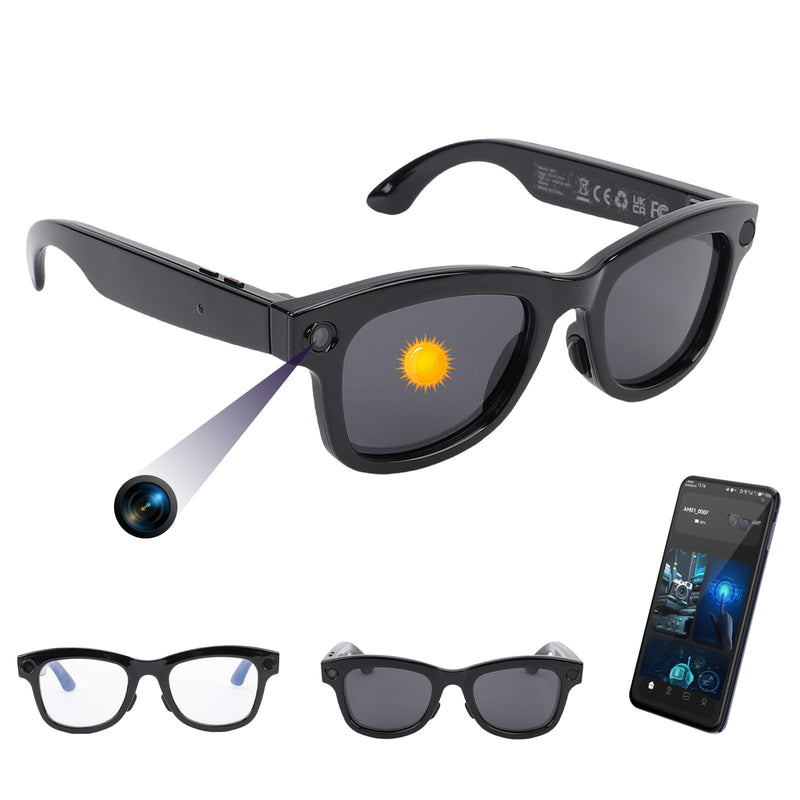 Yoidesu Ai Smart Glasses, 5mp Camera Glasses with Music & Call Features, Bluetooth Glasses with 26 Translation, Anti Women, Music Playback & Calling (Sunglasses) Sunglasses