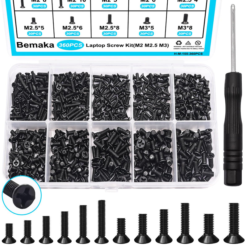 500PCS Laptop Screws Notebook Computer Screw Kit 20 Sizes M2 M2.5 M3 + 360Pcs Laptop Screws Notebook Computer Tiny Screw Kit 12 Sizes M2 M2.5 M3