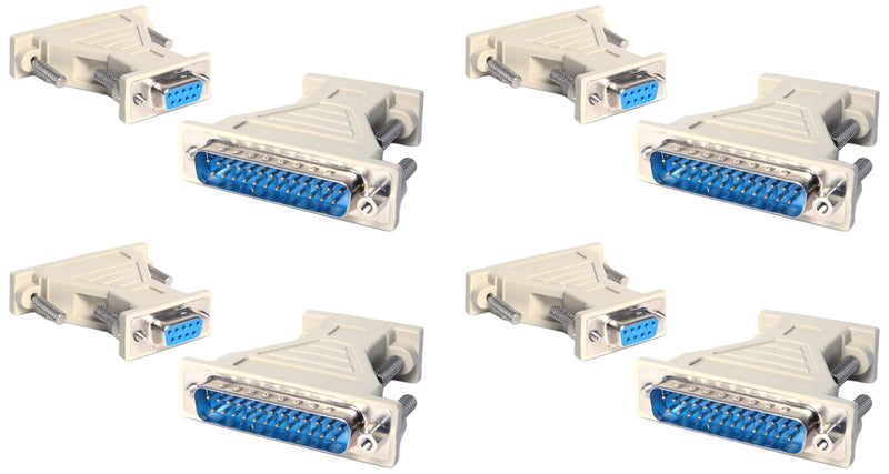 StarTech.com DB9 to DB25 Serial Cable Adapter - F/M - Serial Adapter - DB-9 (F) to DB-25 (M) - AT925FM,Beige (Pack of 4) Pack of 4