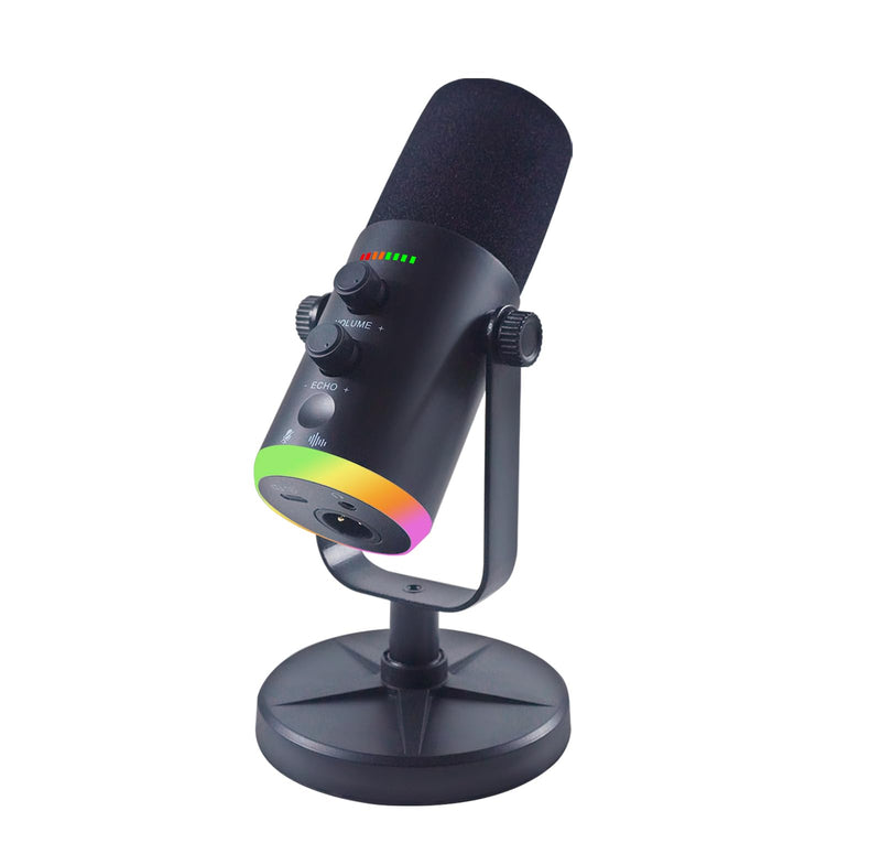 YU7 USB/XLR Dual-Mode Dynamic Gaming Microphone for PS5/PC/Mac/mobile Phones, 48kHz HiFi, Noise Reduction, RGB Gaming Light YouTube/TikTok Streaming Live mic, Can be Used for Microphone Stand