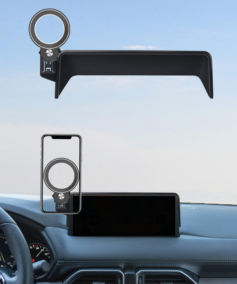 Car Phone Holder for 2021 2022 2023 2024 2025 Mazda CX-5 Accessories | 10.25-inch Screen Clip-On MagSafe Strong Magnets Cell Phone Mount, 360° Rotatable Hands-Free Holder, Not Block Air Vents fit for 2021-2025 Mazda CX5 (10.25 Inch)