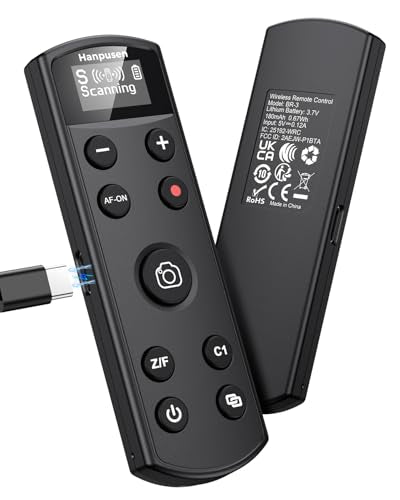 Hanpusen Wireless Rechargeable Camera Remote Control for Sony ZV-1F, ZV-E10 Update Black for Sony