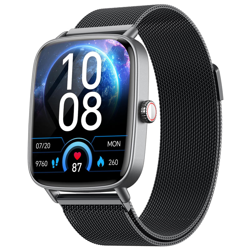 Smart Watch for Women, 1.85" HD Smartwatch Compatible iPhone/Samsung/Android (Answer/Make Calls), 100+ Sport Modes Fitness Tracker with Heart Rate/Sleep/SpO2 Monitor, IP68 Waterproof, Metal Band
