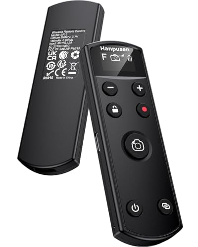for Fujifilm Camera Remote Control, Hanpusen Rechargeable Wireless Shutter Release with OLED Screen for Fujifilm X100 VI/X-M5/X-T30 II/X-E5/X-T5/X half/X-H2S/X-T30/X-T4/X-T3/X-S20/X-S10/X-T50/X-H2