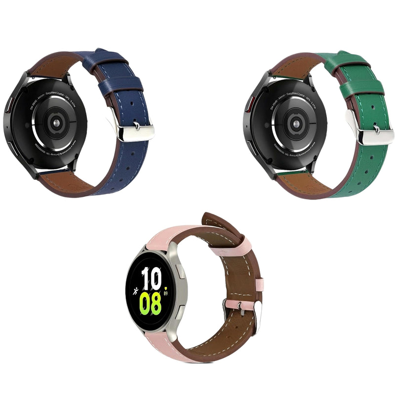 22mm Premium Italy Leather Watch Bands Compatible with Samsung Watch 3 45mm,Galaxy 46mm, Gear S3 Frontier, Quick Release Wear-resistant Leather Watch Straps Three bundled products