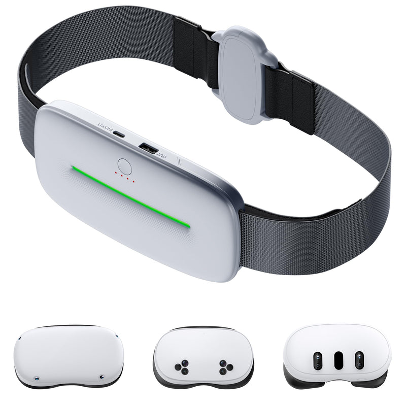 Battery Pack for Meta Quest 2/3/3S, 12000mAh Battery with Magnetic Adjustable Belt, 20W Fast Charging, Belt Battery for Extended 7H VR Gaming