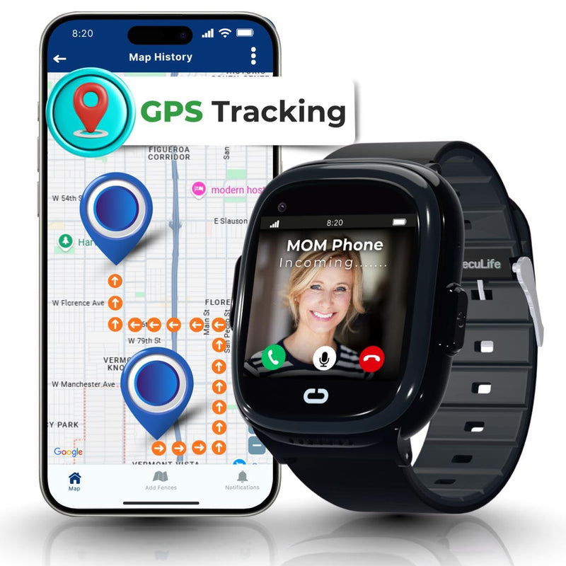 Kids Watch with GPS Tracker, Two Way Calling, Real Time Tracking & SOS Alerts - Smart Watch for Kids Call and Text with Geo Fencing, School Mode, Water Resistant, Long Battery Life & Parental Controls