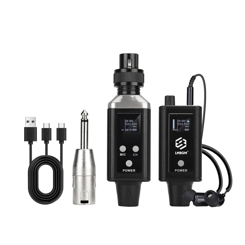 A9 UHF Wireless in-Ear Monitor Pro System Transmitter and Beltpack Receiver for Studio, Band Rehearsal and Live Performance (A9-1) (A9-1-BK) A9-1-BK