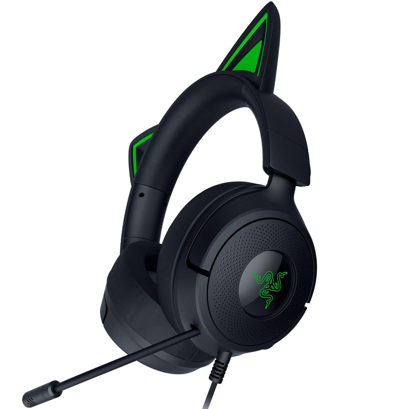 [AUSTRALIA] - Razer Kraken Kitty V3 X Wired Gaming Headset: Kitty Ears - HyperClear Cardioid Mic - 40 mm Drivers - 7.1 Surround Sound - Comfy Ear Cushions - Cross-Platform via 3.5mm PC, PS5, Xbox, Switch 2 - Black 
